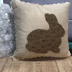🦄Pier1 Small Beaded Bunny Pillow!